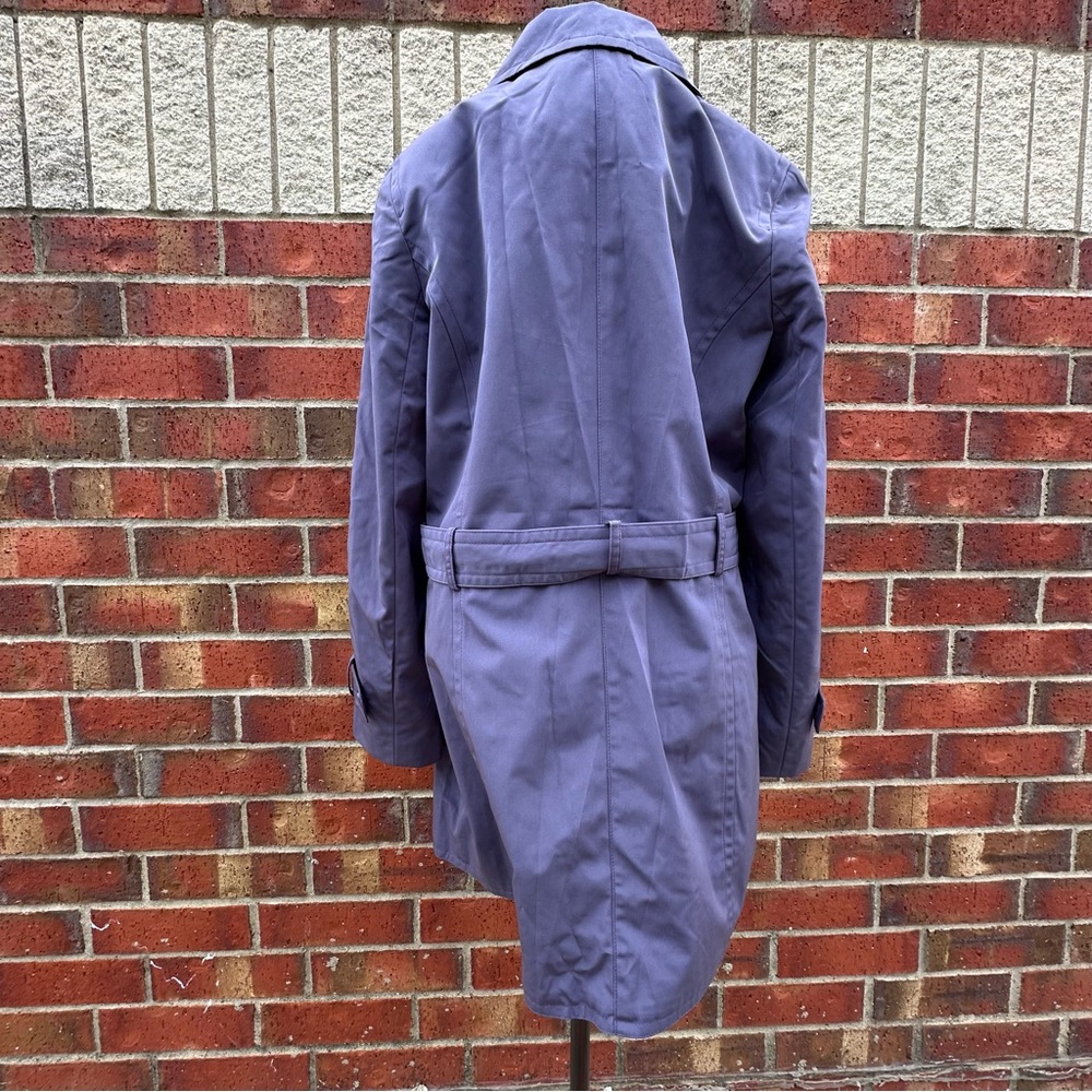 London Fog Women Lavender Trench Coat Lightweight Minimalist Belted Classic Chic - Picture 10 of 16